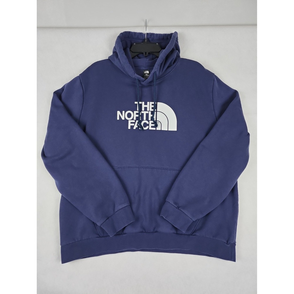 The North Face Men's Hoodie Sweatshirt Mens Xl Navy Blue Circular Design Pocket